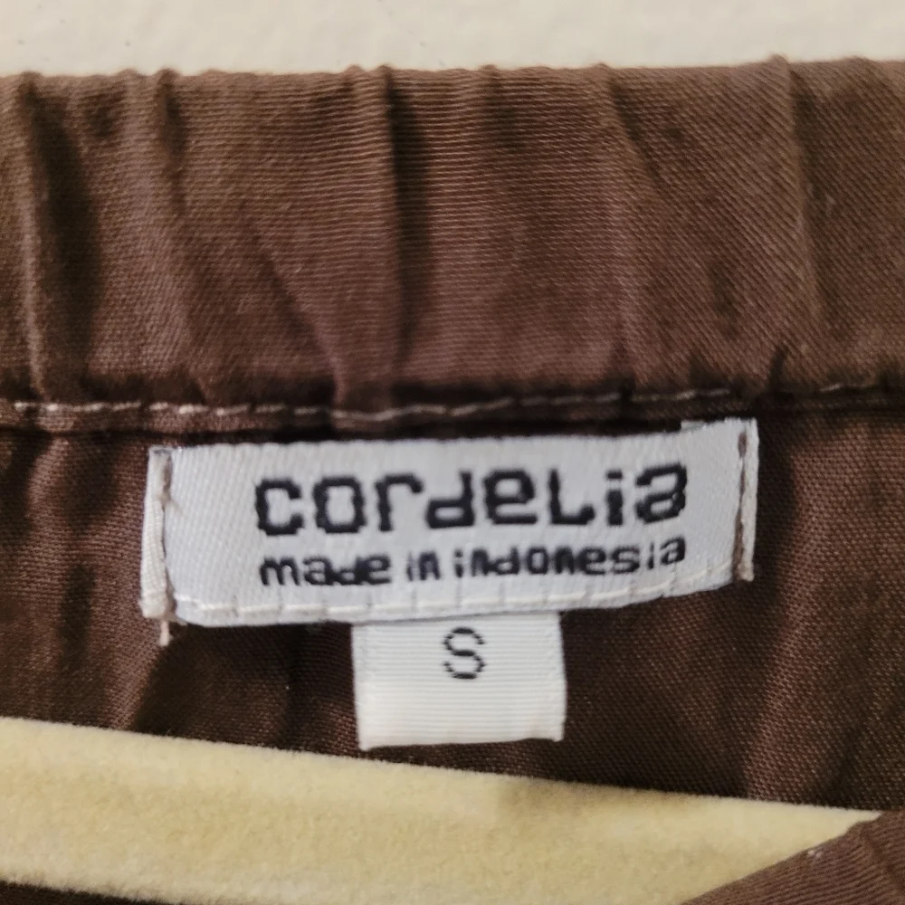Cordelia Tiered Boho Flower Beaded Brown And Tan Maxi Skirt Size S Cottage core - Picture 2 of 8
